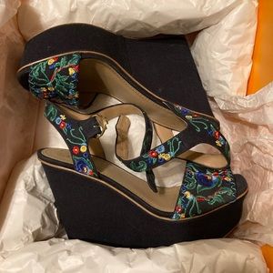 Tory Burch Sonoma Embroidered Platform Sandal 5.5